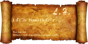 Löb Hamilkár névjegykártya